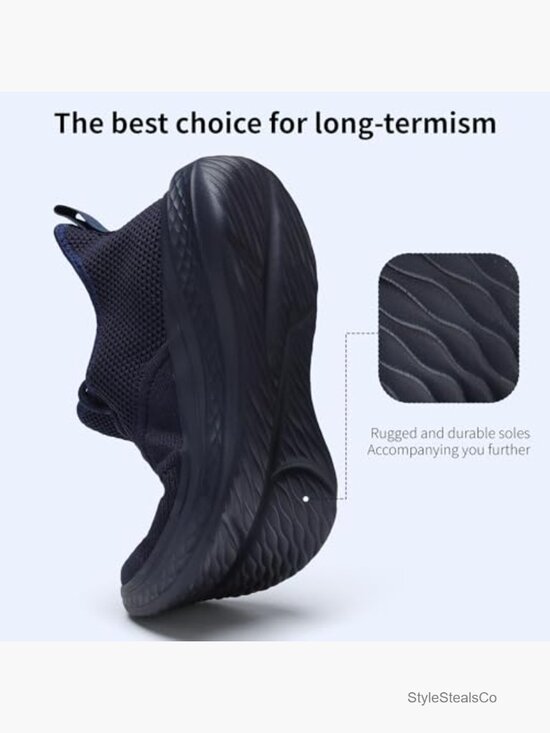 Men\'s Slip On Running Shoes Lightweight Breathable Non Slip Gym Sneakers Mesh main image 7